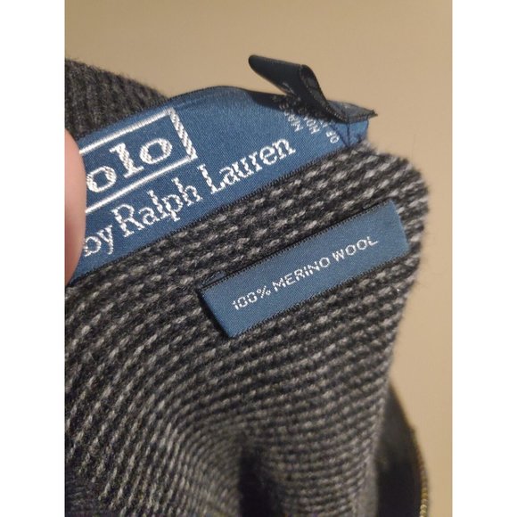 Vtg Polo by Ralph Lauren 100% Merino Wool Collared Quarter Zip Sweater, Size XXL - Picture 7 of 7